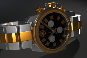 customize 3d product,2d to 3d wrist watch, cgi rendering,3d blender animation