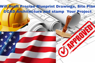 stamp seal architectural drawings, structural drawing, 2d floor plan, site plan