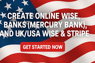 create online wise banks, mercury bank and UK USA wise stripe