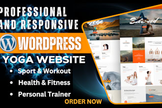 create yoga and personal trainer website for gym, fitness and sport website
