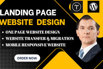 design one page website or landing page website using tilda, wordpress, vev