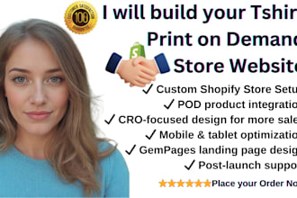 tshirt print on demand pod shopify cro, gempages shopify page builder, magento