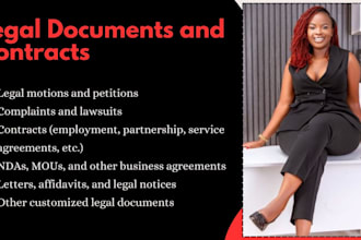 draft your legal contracts, motions, lawsuits, appeals, complaints