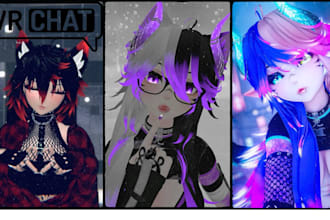 create custom vrchat avatars, furry, anime, vtuber or chibi models