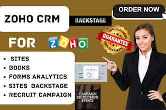 setup zoho crm sites books forms analytics sites  backstage recruit campaign