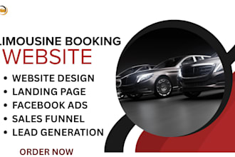 design limousine booking website taxi, chauffeur, vtc, airport transfer website