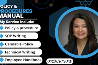 write business policy and procedure manual, cannabis policy, employee handbook
