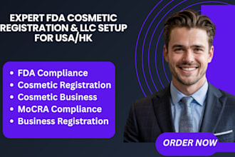cosmetic business registration, fda compliance  llc setup in USA,hk in 24hrs
