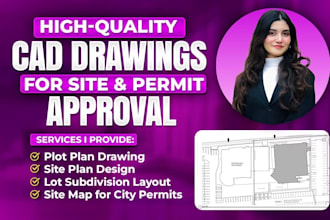 draw site plan, plot plan for city permit in autocad