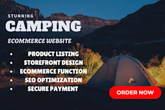camping gear website travel accessories shopify website hiking gear website