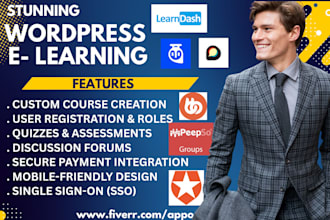 setup wordpress e learning learndash tutorlms discourse buddyboss peepso auth0