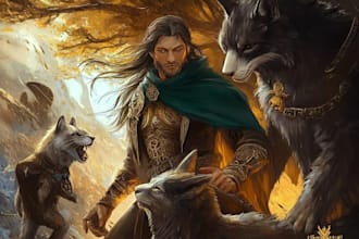do fantasy character illustration, portrait, scene, splash art