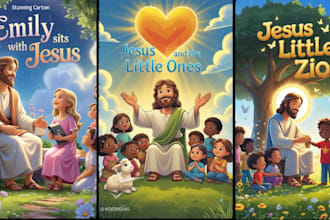 design christian story book illustration and bible  story book illustration