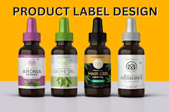 design supplement label, cbd, hemp, bottle label and 3d mockup product label