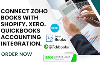 setup zoho books for shopify, sage accounting, xero, quickbooks for shopify