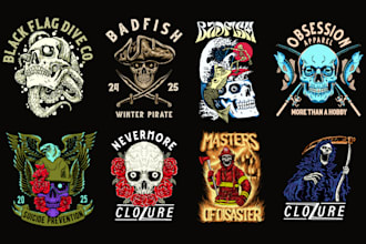 create custom illustration for tshirt and merchandise design