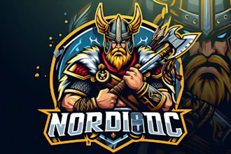 do outstanding nordic warrior logo with express delivery