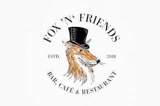 design unique animals bar cafe and restaurant logo