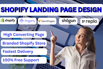 build one product shopify store, landing product page, pagefly, gempages, shogun
