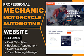 design a modern mechanic website automotive  service booking and customer portal