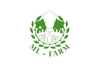 design good looking animals dairy farm or milk logo