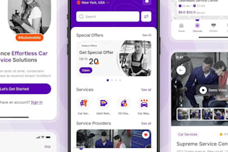 create mechanic app, roadside assistant, vehicle towing app, car wash app