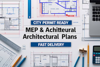 draw mep drawing, electrical drawing, hvac drawing and plumbing drawing