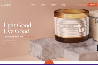 design candle shopify store lighting fragrance neon store scented candle website