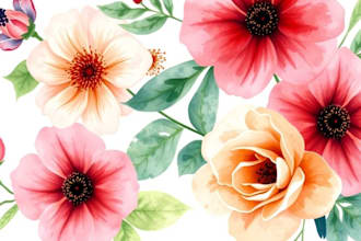 draw beautiful botanic flower floral watercolor illustration