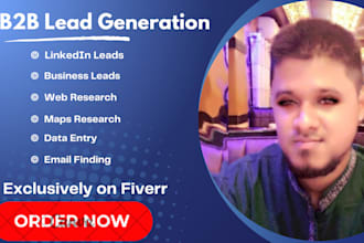 do b2b lead generation for linkedin, google maps or web research any industry
