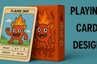 illustrate playing cards, card template design, card game design, card mockups