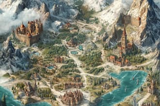 design vector maps, event maps, fantasy festival maps