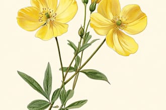 make a  line art illustration botanical flower beautifully