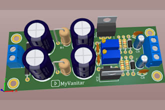 design pcb for power supply ac to dc, dc to dc, data logger with 3d