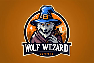 make an amazing lion wizard spell mascot logo design in one day