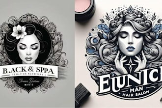 create colorful beauty lady makeup artist logo