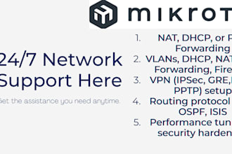 configure, troubleshoot, and support mikrotik