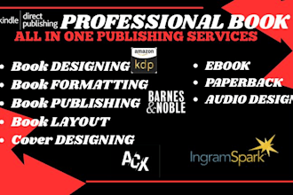format and publish books for amazon KDP or kindle direct publishing
