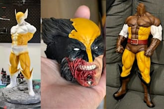 custom print miniature paint action figure superhero figurine in resin printing