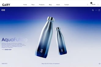 design 7 figure water bottle shopify tumbler store drinkware flask website