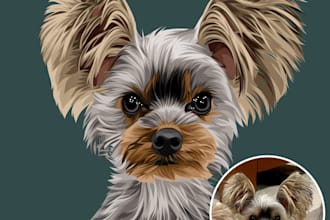 draw your favorite pet or animal into a vector cartoon