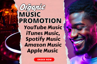 organic youtube itunes spotify amazon apple music promotion for real engagement