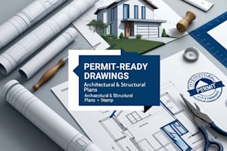 provide permit drawings, architectural structural drawings with licensed stamp