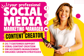 be your social media marketing manager instagram content creator tik tok manager