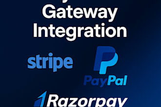 integrate payment gateways like stripe, paypal, razorpay,
