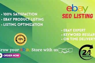 do ebay product listing, ebay SEO listing and keyword research, ebay lister