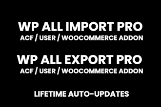 install wp all import pro, export pro plugin with addons updatable