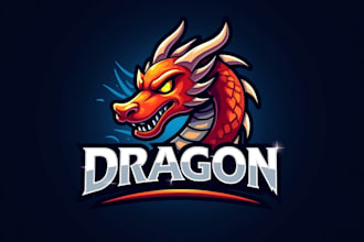 do amazing dragon head logo for you in two days