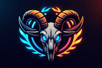 make high quality skull goat head logo with creative concept
