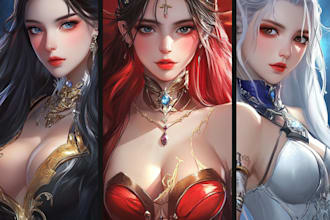 draw anime character sheet for you